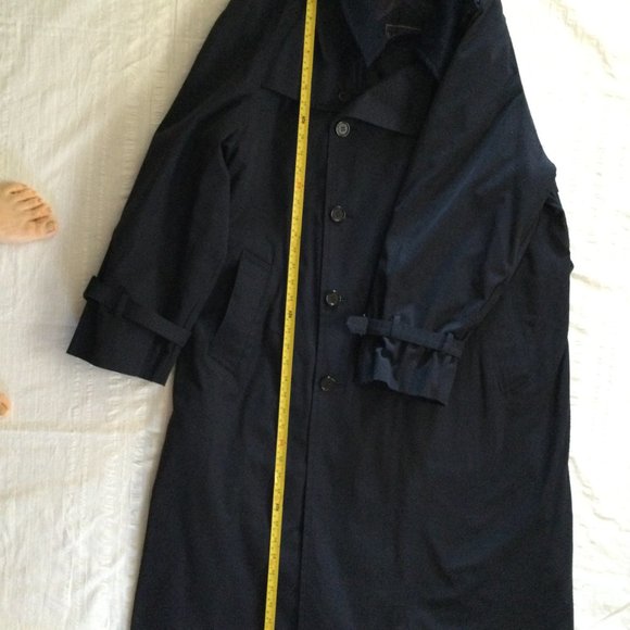 Wm H Leishman Men's long coat jacket by Tip top size 40 blue removeable lining - Picture 2 of 9
